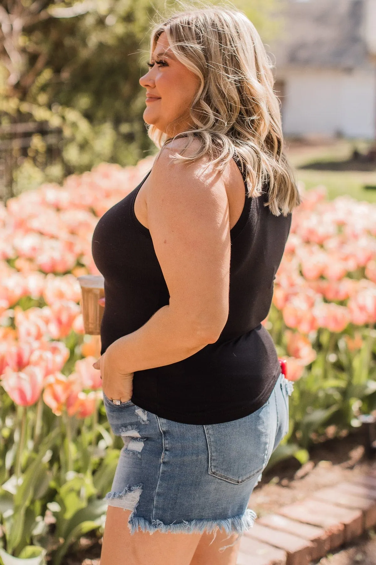 Black Knit Tank Top