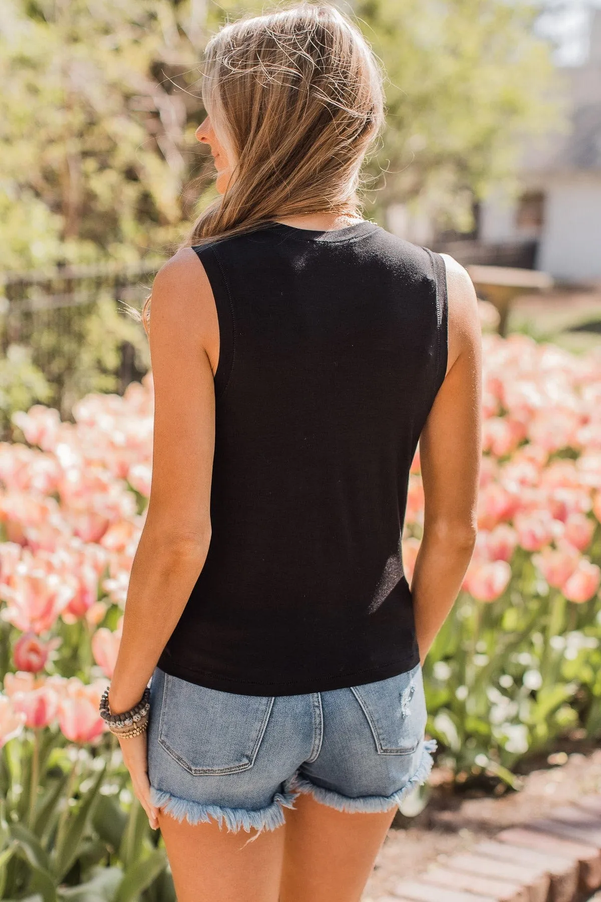 Black Knit Tank Top