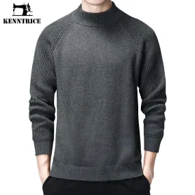 Men's Mock Neck Sweater Pullover Autumn Winter Fashion Knit Jumper