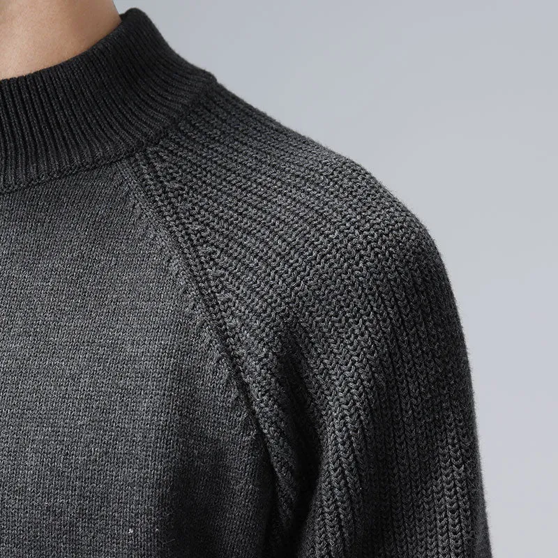 Men's Mock Neck Sweater Pullover Autumn Winter Fashion Knit Jumper