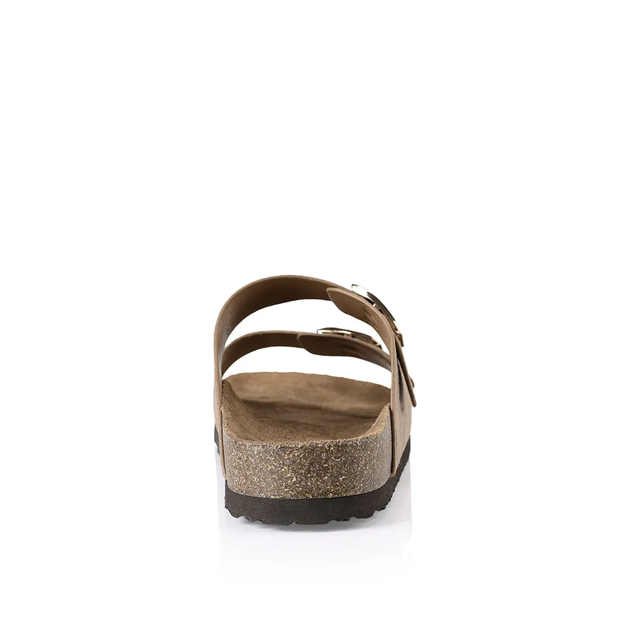 Xylo Footbed Slides - Taupe Micro