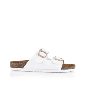 Xylo Footbed Slides - White Smooth