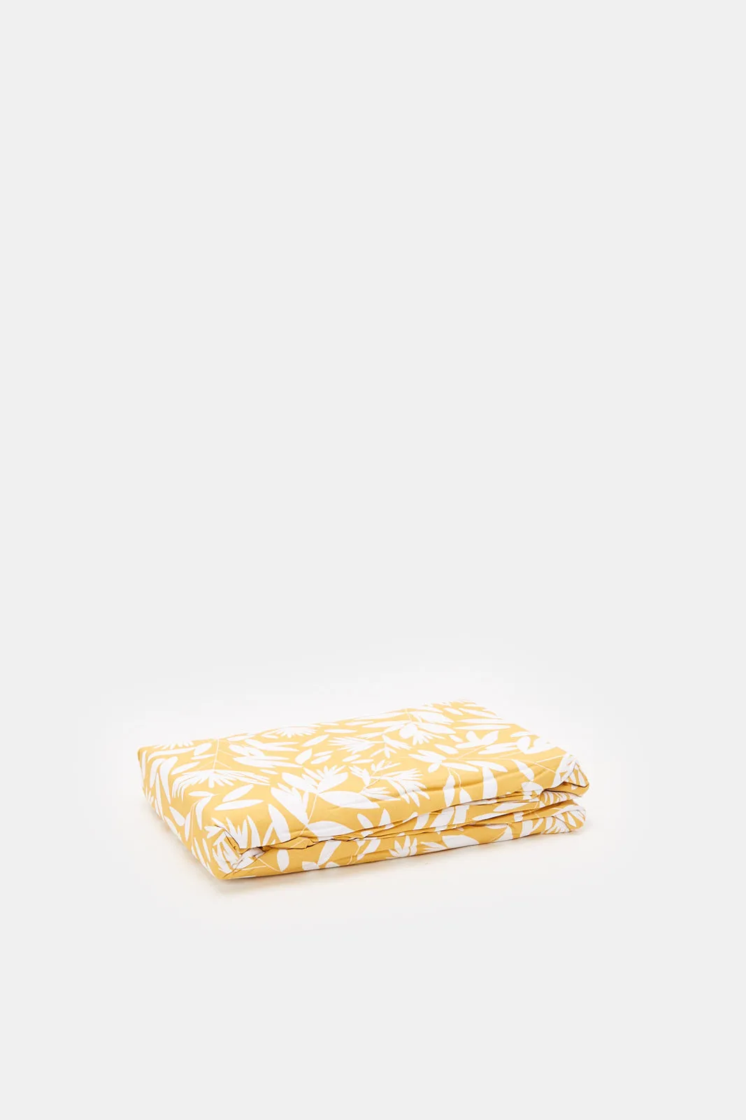 Yellow Leaves Printed Flat Sheet (Single Size)