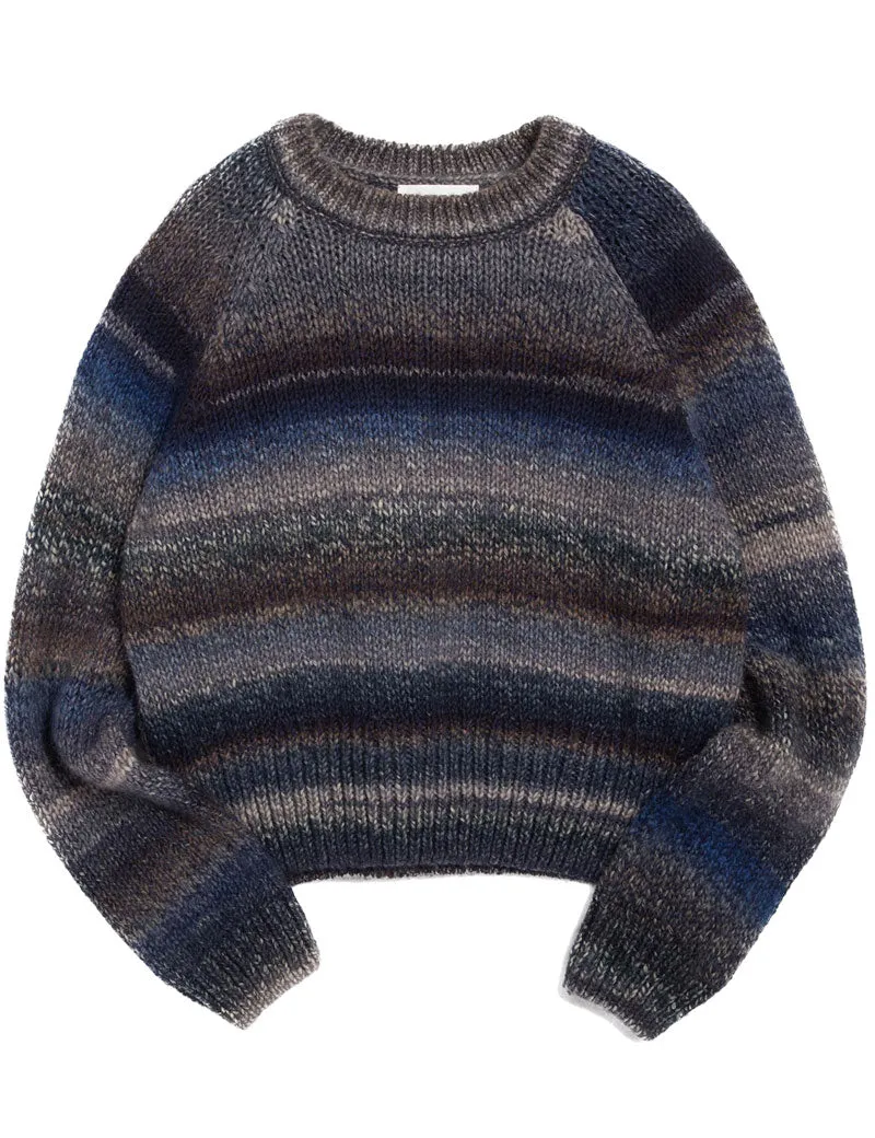 YMC Cyndy Space Dyed Crew Knit Jumper Blue