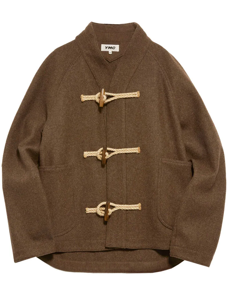 Ymc Erkin Melton Wool Duffle Jacket Brown