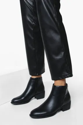 Zip Up Low Block Chelsea Boots